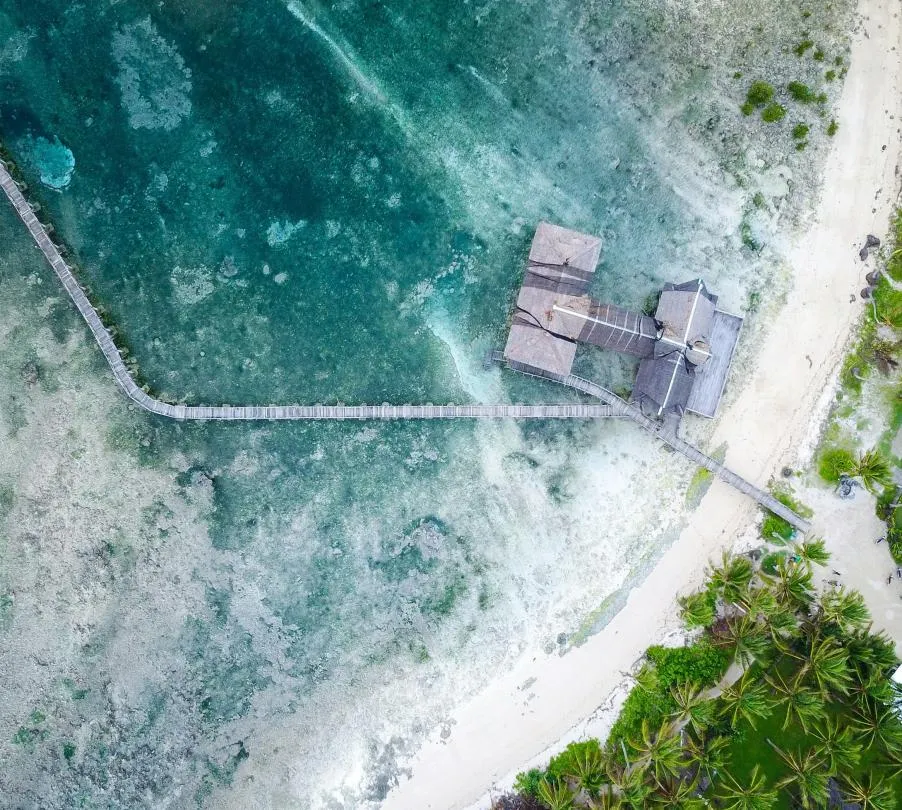 Aerial view of Siargao coastline